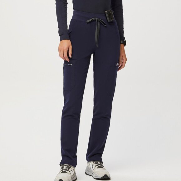 NWT FIGS High Waisted Yola Skinny Scrub Pants - XSP - Navy - Picture 1 of 14